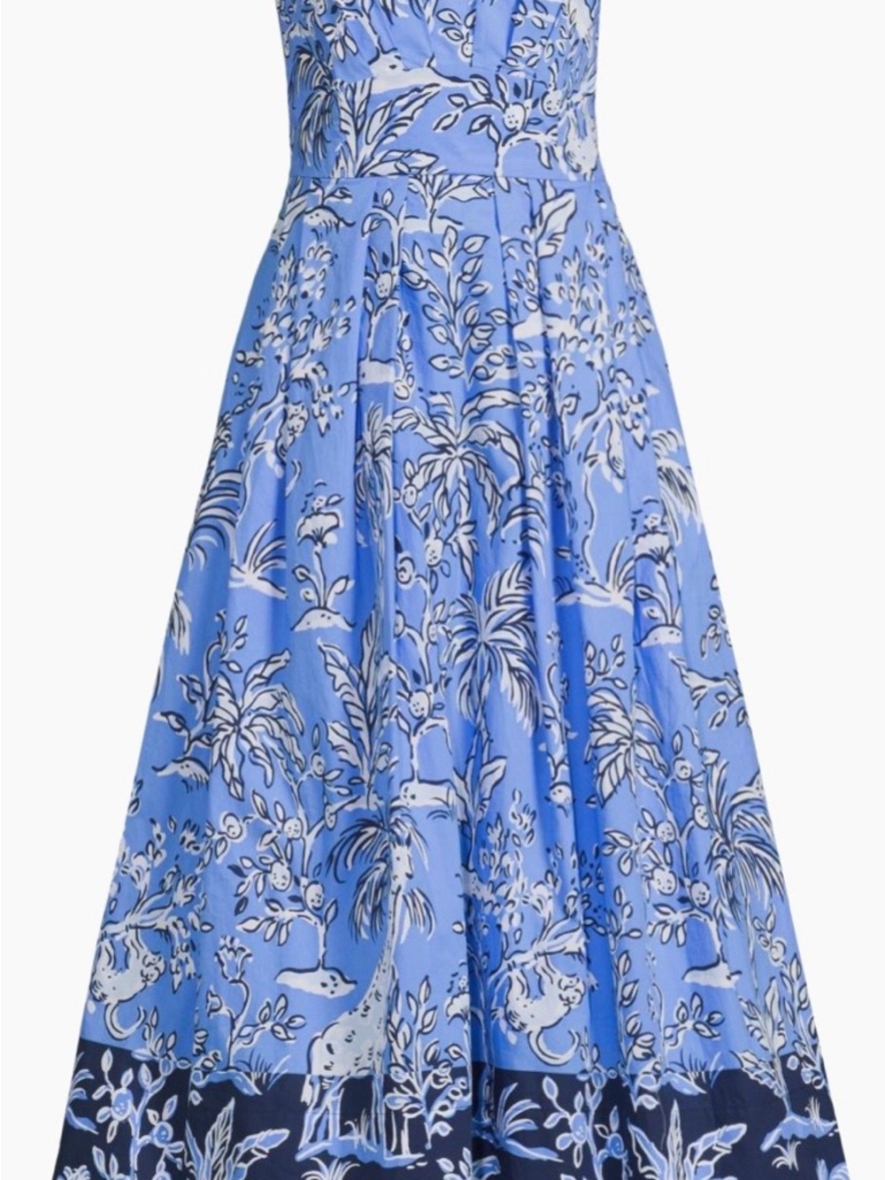 Lilly Pulitzer Blue and White Floral Circle Skirt